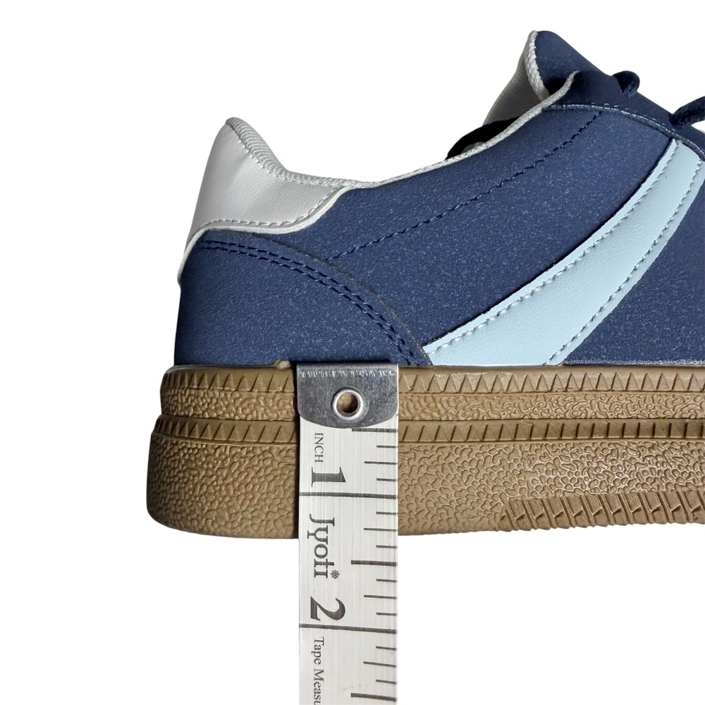 Navy Blue Low-Top Gum Sole Old School Sneakers - Picture 5 of 6
